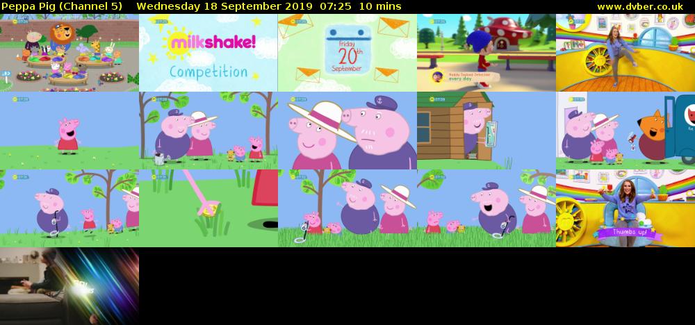 Peppa Pig (Channel 5) Wednesday 18 September 2019 07:25 - 07:35