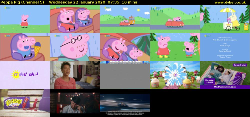 Peppa Pig (Channel 5) Wednesday 22 January 2020 07:35 - 07:45