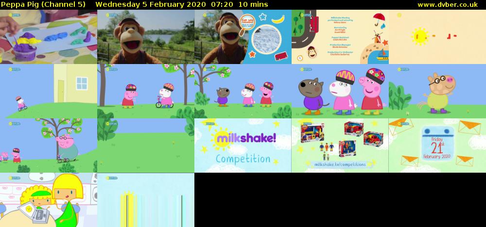 Peppa Pig (Channel 5) Wednesday 5 February 2020 07:20 - 07:30