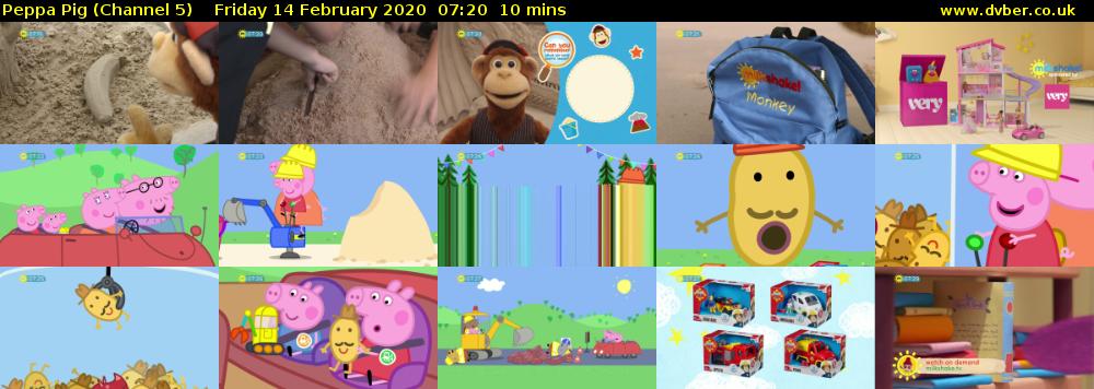 Peppa Pig (Channel 5) Friday 14 February 2020 07:20 - 07:30