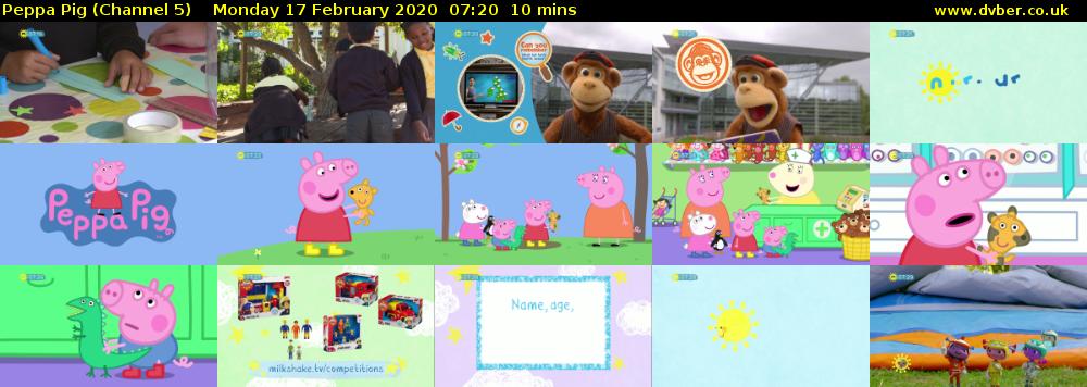 Peppa Pig (Channel 5) Monday 17 February 2020 07:20 - 07:30