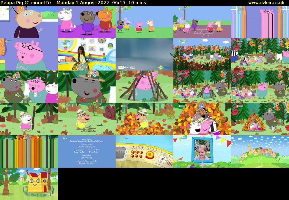 Peppa Pig (Channel 5) Monday 1 August 2022 06:15 - 06:25