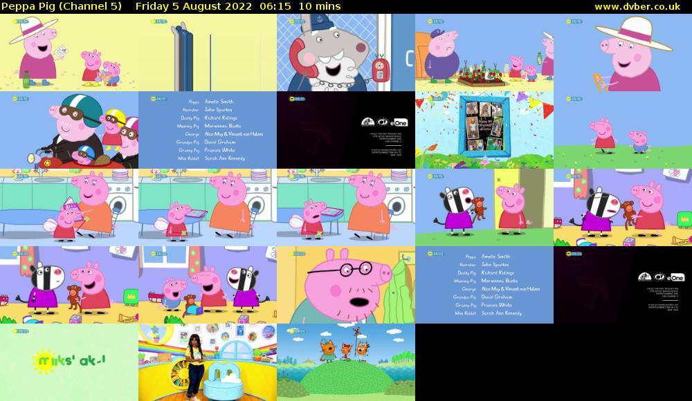 Peppa Pig (Channel 5) Friday 5 August 2022 06:15 - 06:25