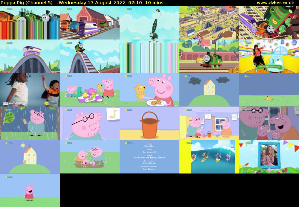 Peppa Pig (Channel 5) Wednesday 17 August 2022 07:10 - 07:20