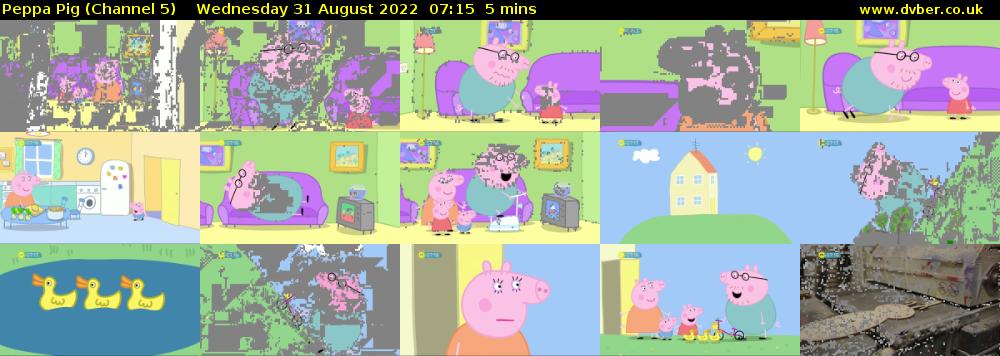 Peppa Pig (Channel 5) Wednesday 31 August 2022 07:15 - 07:20