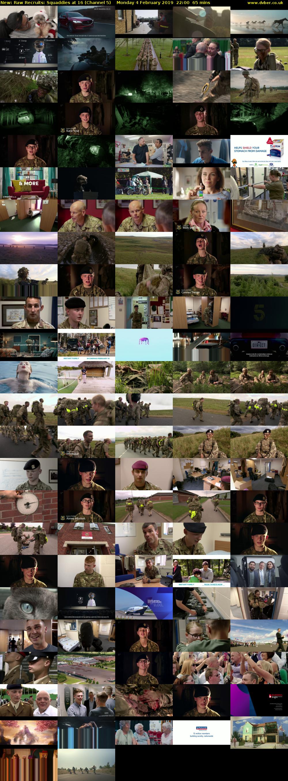 Raw Recruits: Squaddies at 16 (Channel 5) Monday 4 February 2019 22:00 - 23:05