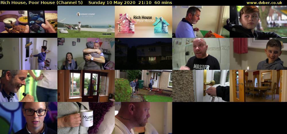 Rich House, Poor House (Channel 5) Sunday 10 May 2020 21:10 - 22:10