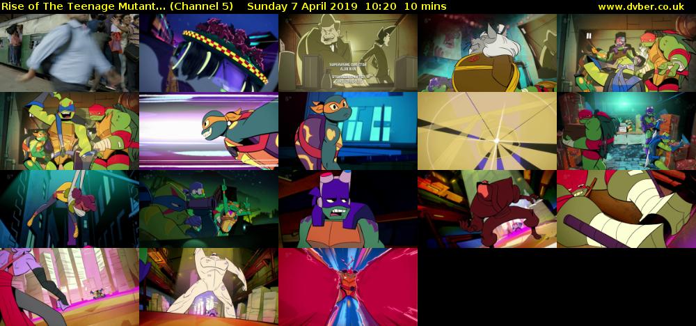 Rise of The Teenage Mutant... (Channel 5) Sunday 7 April 2019 10:20 - 10:30