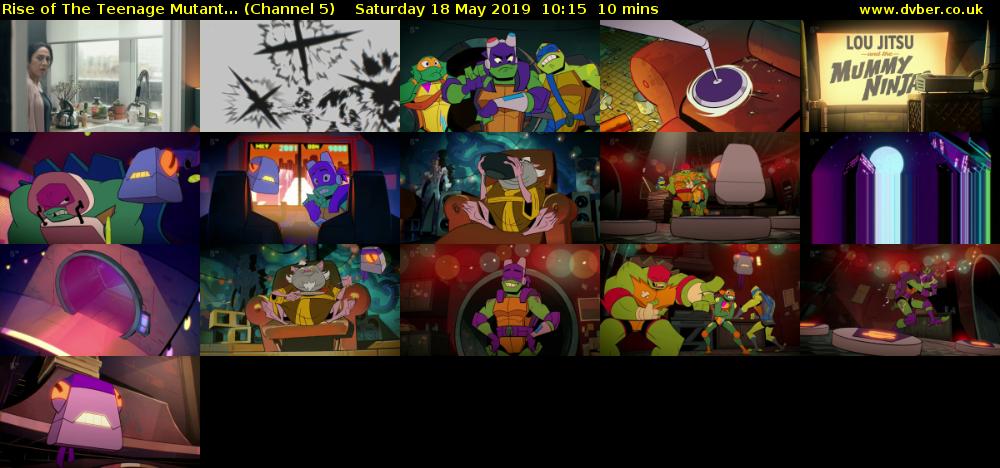 Rise of The Teenage Mutant... (Channel 5) Saturday 18 May 2019 10:15 - 10:25