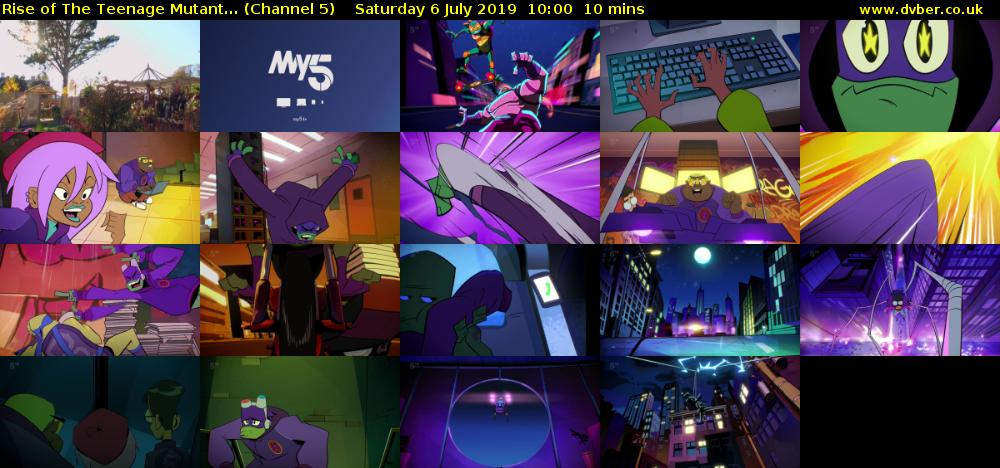 Rise of The Teenage Mutant... (Channel 5) Saturday 6 July 2019 10:00 - 10:10