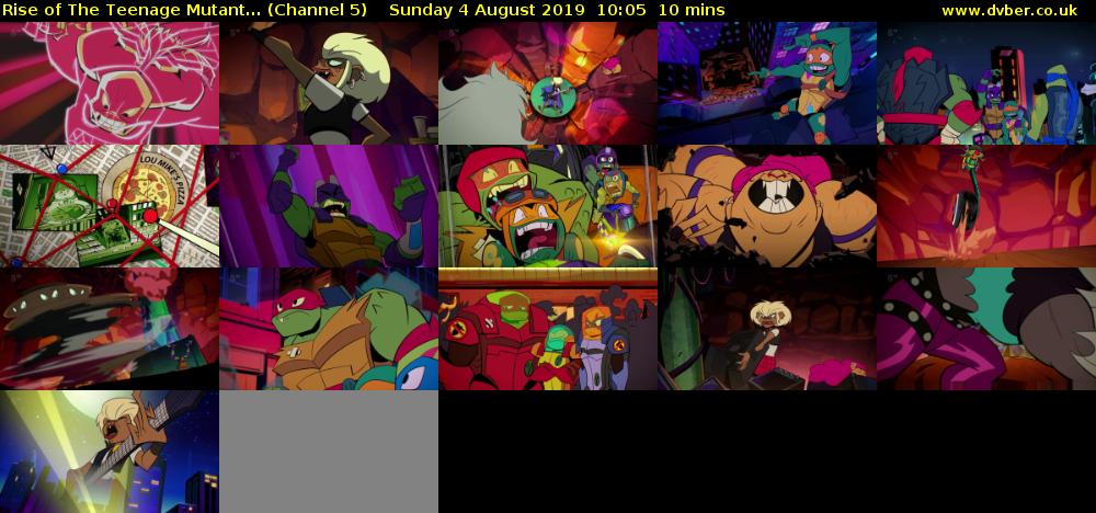 Rise of The Teenage Mutant... (Channel 5) Sunday 4 August 2019 10:05 - 10:15