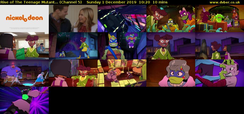 Rise of The Teenage Mutant... (Channel 5) Sunday 1 December 2019 10:20 - 10:30