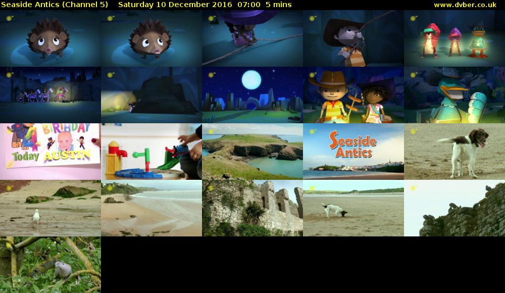 Seaside Antics (Channel 5) Saturday 10 December 2016 07:00 - 07:05
