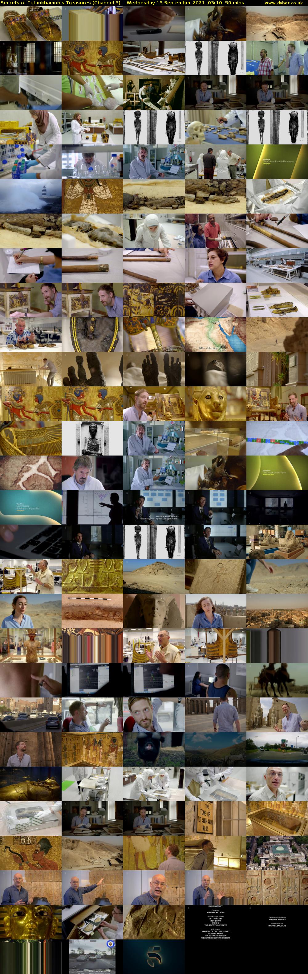 Secrets of Tutankhamun's Treasures (Channel 5) Wednesday 15 September 2021 03:10 - 04:00