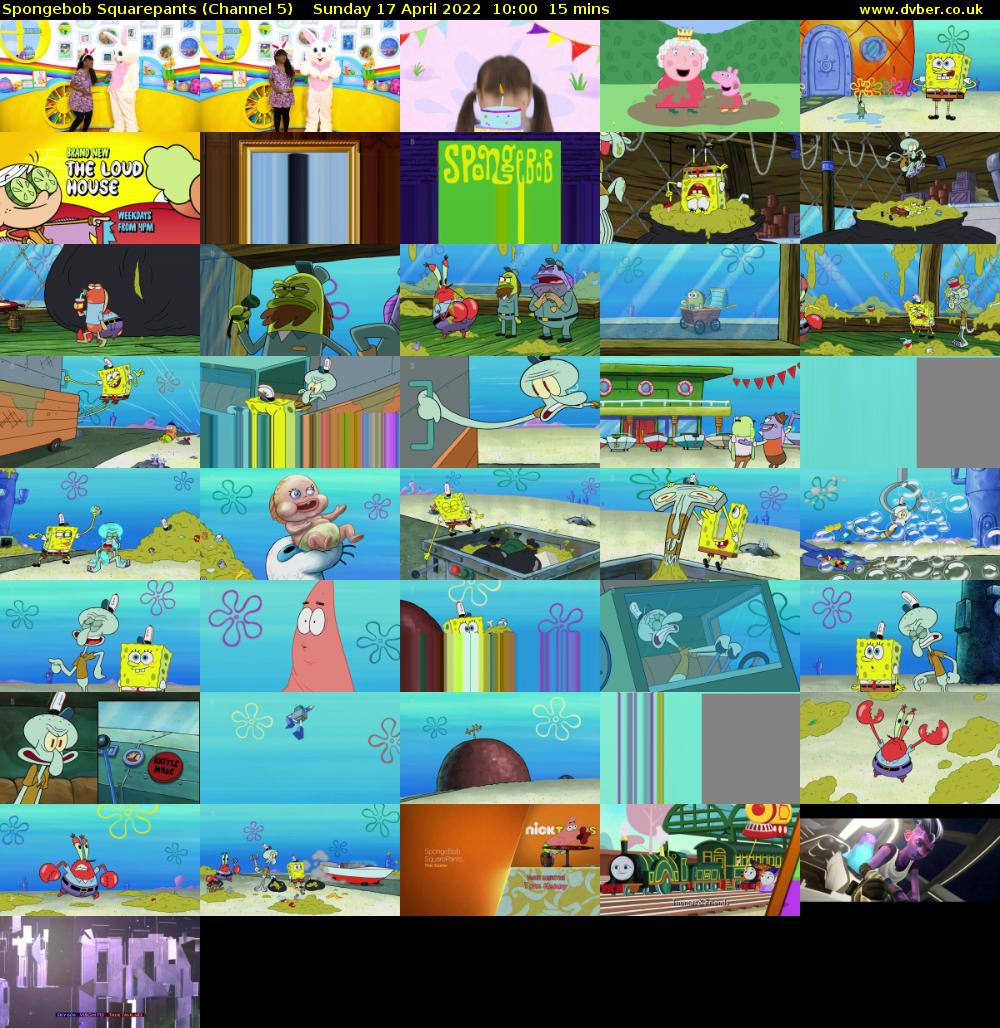 Spongebob Squarepants (Channel 5) Sunday 17 April 2022 10:00 - 10:15