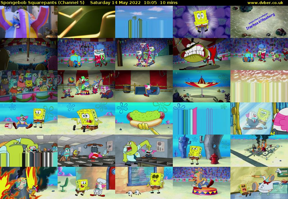 Spongebob Squarepants (Channel 5) Saturday 14 May 2022 10:05 - 10:15