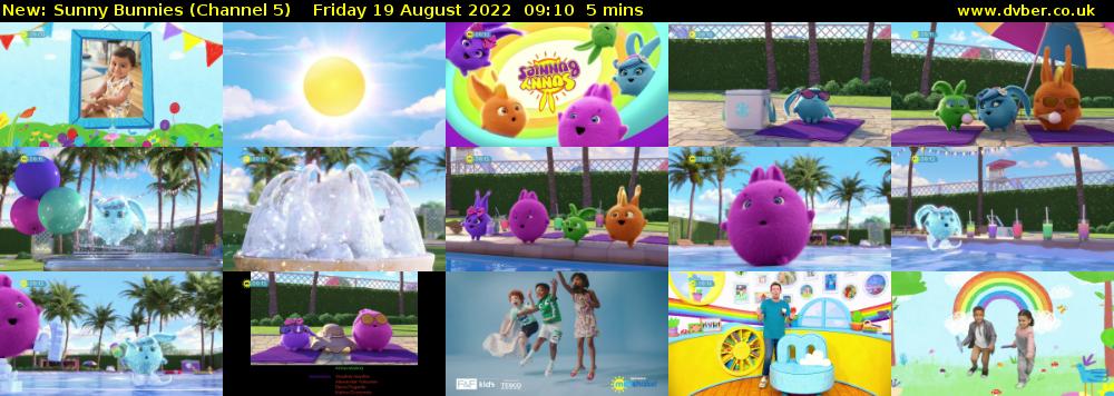 Sunny Bunnies (Channel 5) Friday 19 August 2022 09:10 - 09:15