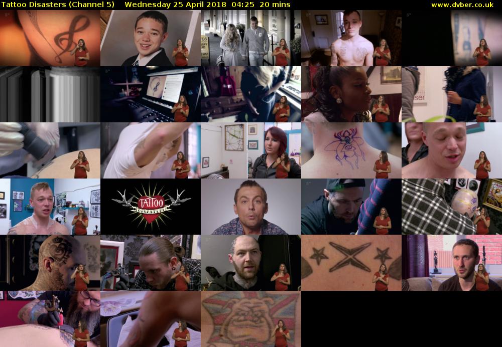 Tattoo Disasters (Channel 5) Wednesday 25 April 2018 04:25 - 04:45