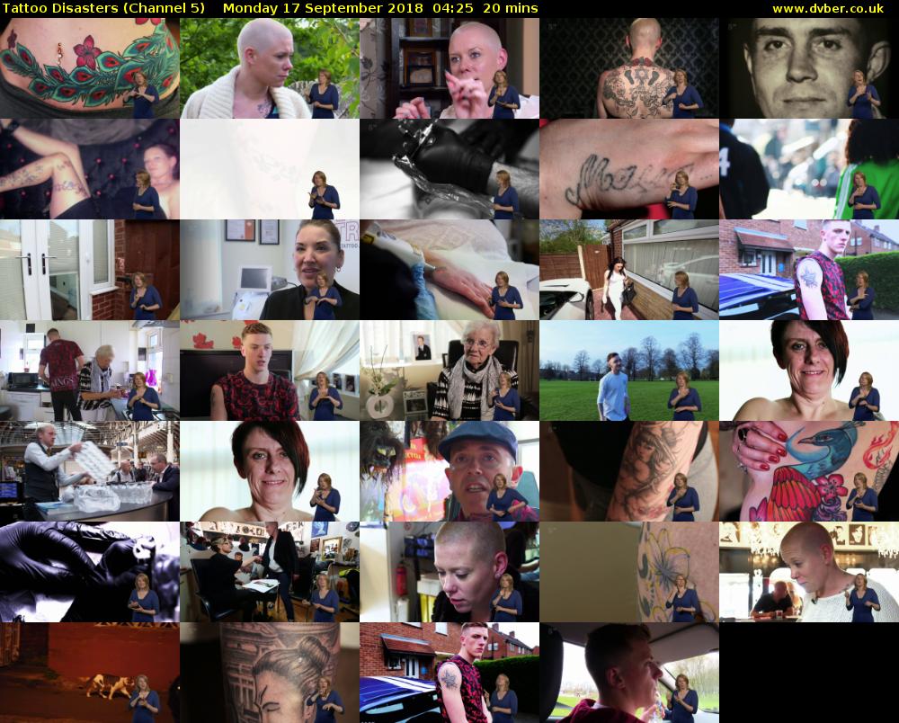 Tattoo Disasters (Channel 5) Monday 17 September 2018 04:25 - 04:45