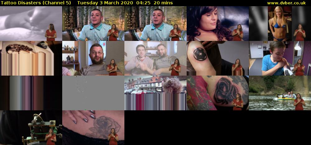 Tattoo Disasters (Channel 5) Tuesday 3 March 2020 04:25 - 04:45