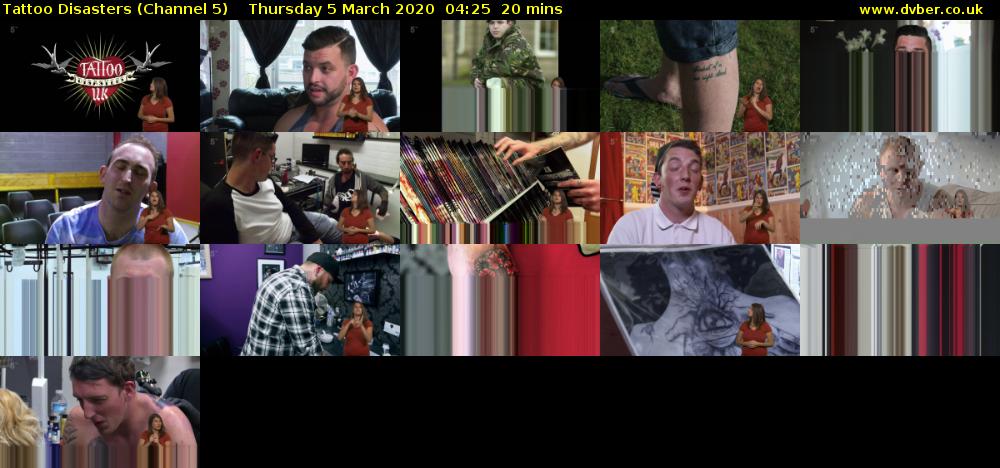 Tattoo Disasters (Channel 5) Thursday 5 March 2020 04:25 - 04:45