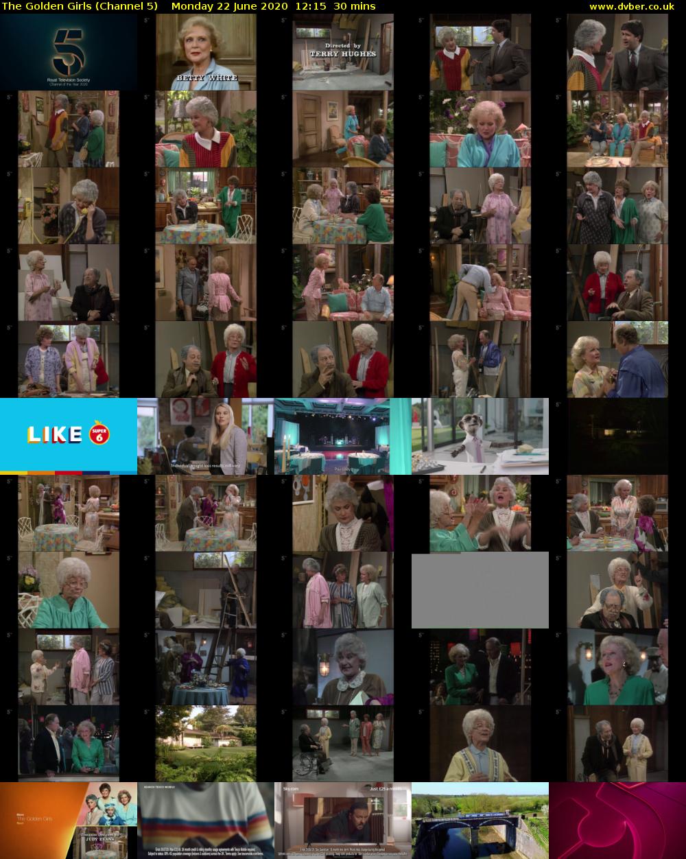 The Golden Girls (Channel 5) Monday 22 June 2020 12:15 - 12:45