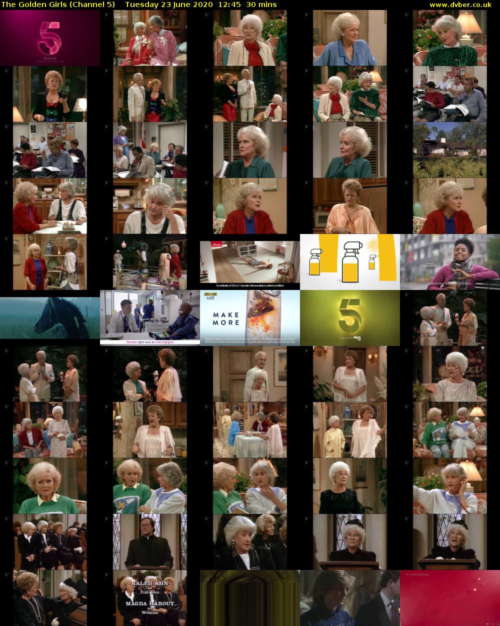 The Golden Girls (Channel 5) Tuesday 23 June 2020 12:45 - 13:15