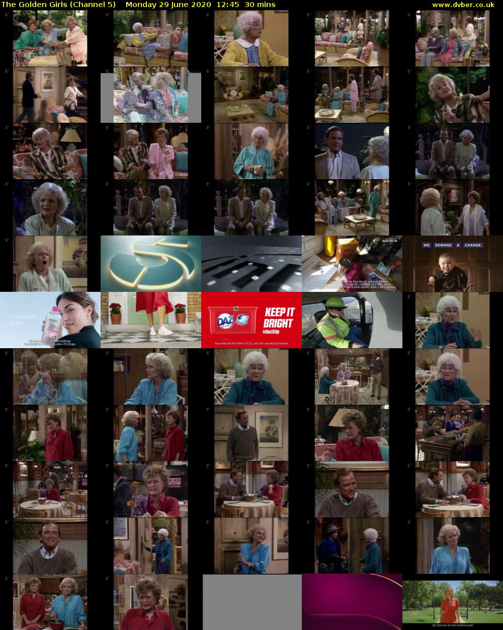 The Golden Girls (Channel 5) Monday 29 June 2020 12:45 - 13:15