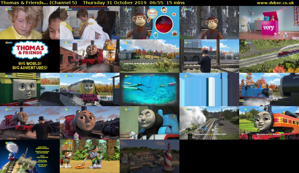 Thomas & Friends... (Channel 5) Thursday 31 October 2019 06:55 - 07:10