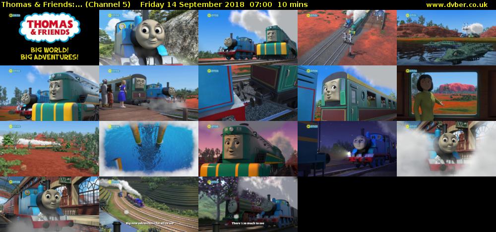 Thomas & Friends:... (Channel 5) Friday 14 September 2018 07:00 - 07:10