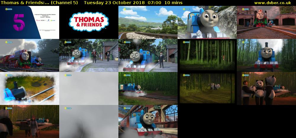 Thomas & Friends:... (Channel 5) Tuesday 23 October 2018 07:00 - 07:10