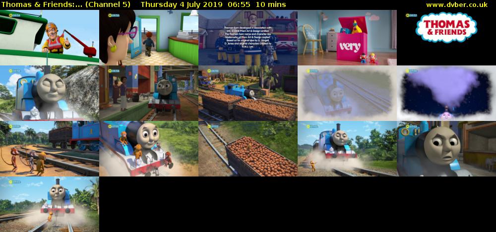 Thomas & Friends:... (Channel 5) Thursday 4 July 2019 06:55 - 07:05