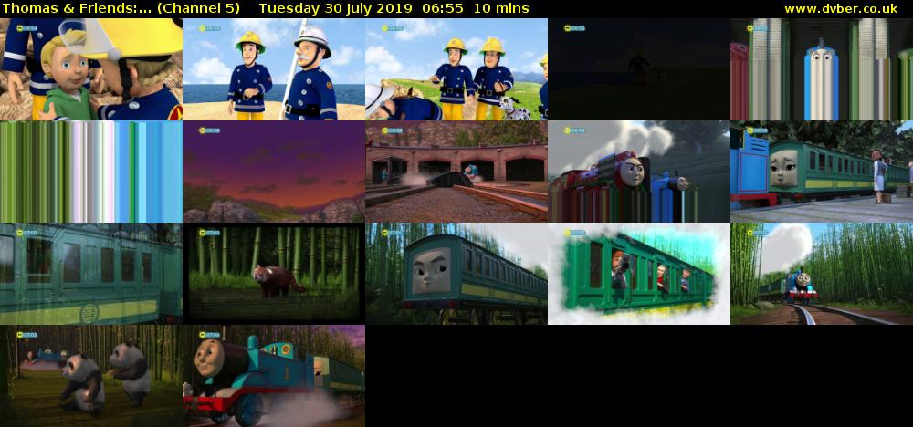 Thomas & Friends:... (Channel 5) Tuesday 30 July 2019 06:55 - 07:05