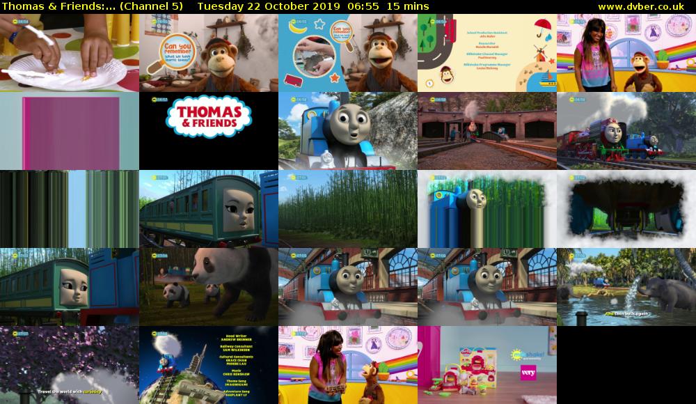 Thomas & Friends:... (Channel 5) Tuesday 22 October 2019 06:55 - 07:10