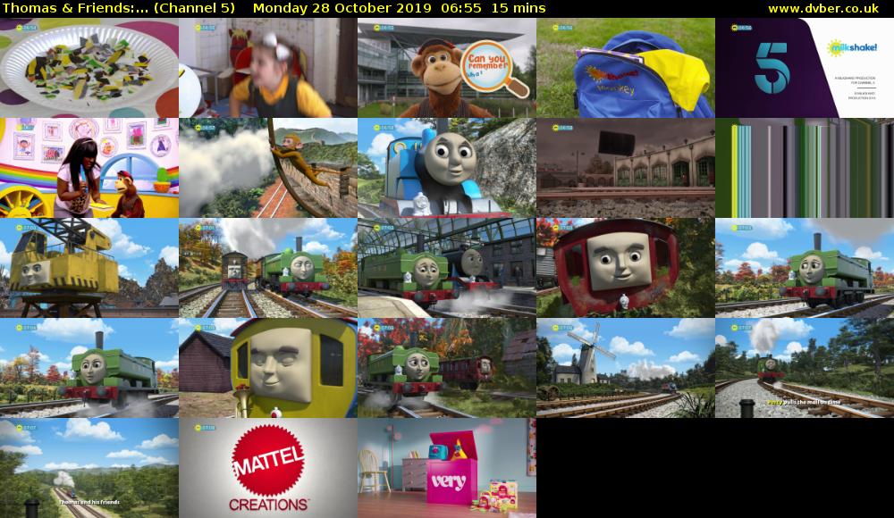 Thomas & Friends:... (Channel 5) Monday 28 October 2019 06:55 - 07:10