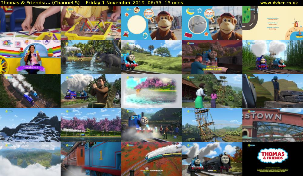 Thomas & Friends:... (Channel 5) Friday 1 November 2019 06:55 - 07:10