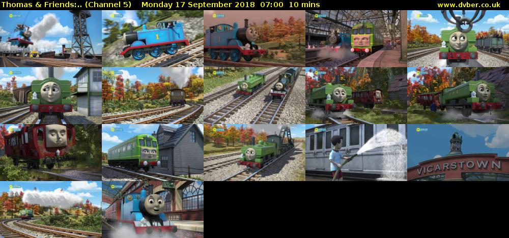 Thomas & Friends:.. (Channel 5) Monday 17 September 2018 07:00 - 07:10