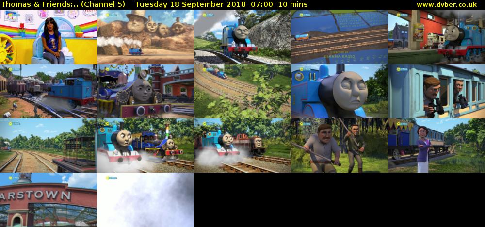 Thomas & Friends:.. (Channel 5) Tuesday 18 September 2018 07:00 - 07:10