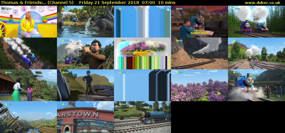 Thomas & Friends:.. (Channel 5) Friday 21 September 2018 07:00 - 07:10