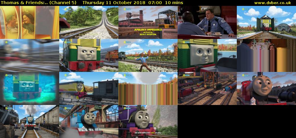 Thomas & Friends:.. (Channel 5) Thursday 11 October 2018 07:00 - 07:10