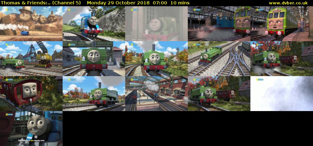 Thomas & Friends:.. (Channel 5) Monday 29 October 2018 07:00 - 07:10