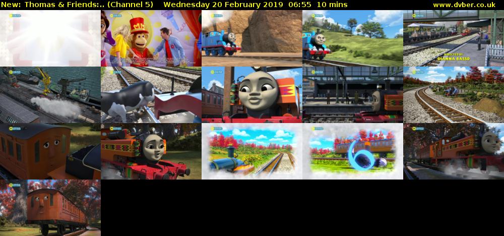Thomas & Friends:.. (Channel 5) Wednesday 20 February 2019 06:55 - 07:05