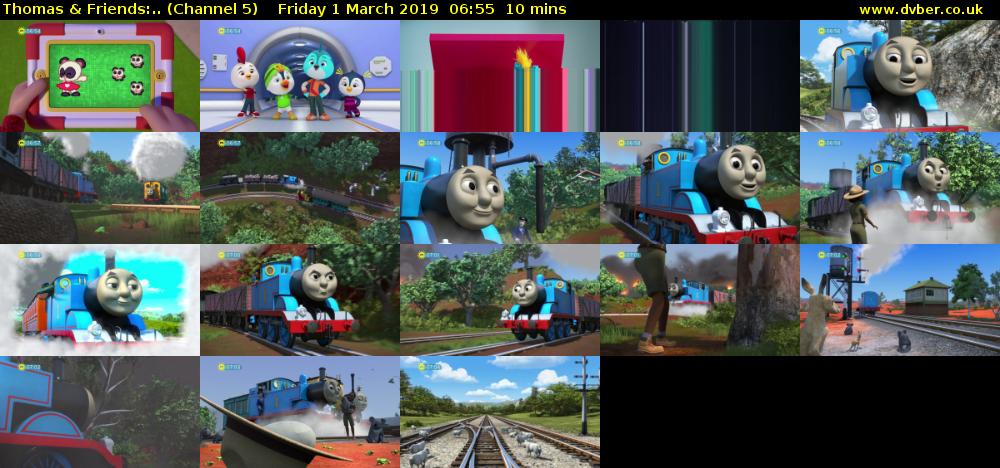 Thomas & Friends:.. (Channel 5) Friday 1 March 2019 06:55 - 07:05