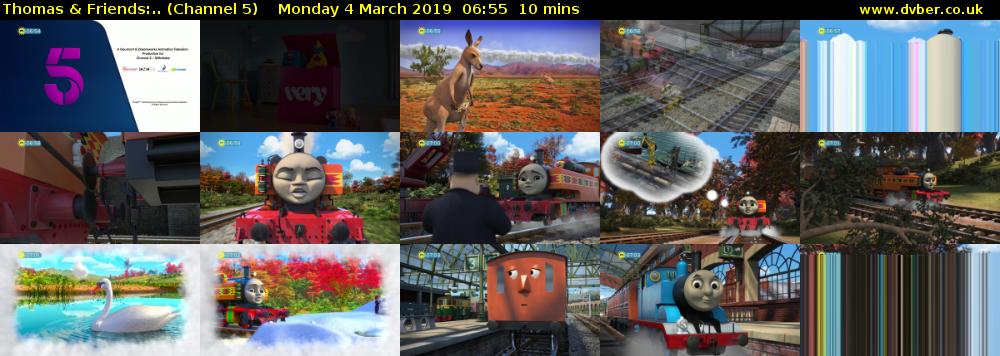 Thomas & Friends:.. (Channel 5) Monday 4 March 2019 06:55 - 07:05