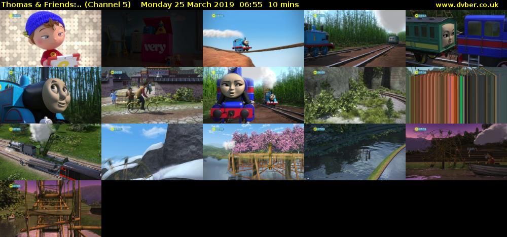 Thomas & Friends:.. (Channel 5) Monday 25 March 2019 06:55 - 07:05