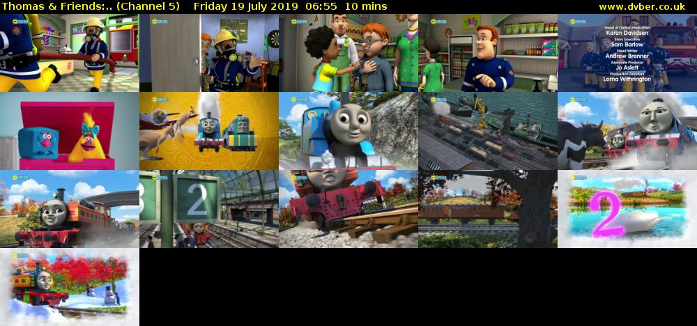 Thomas & Friends:.. (Channel 5) Friday 19 July 2019 06:55 - 07:05
