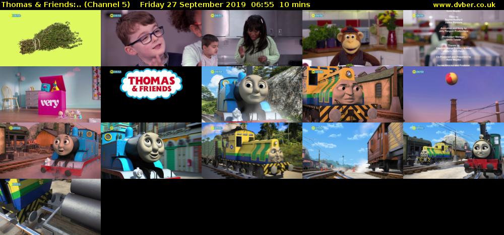 Thomas & Friends:.. (Channel 5) Friday 27 September 2019 06:55 - 07:05