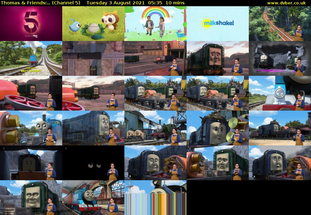 Thomas & Friends:.. (Channel 5) Tuesday 3 August 2021 05:35 - 05:45