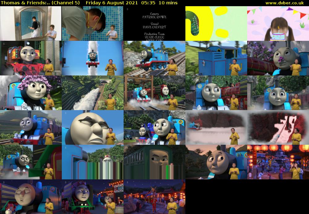 Thomas & Friends:.. (Channel 5) Friday 6 August 2021 05:35 - 05:45