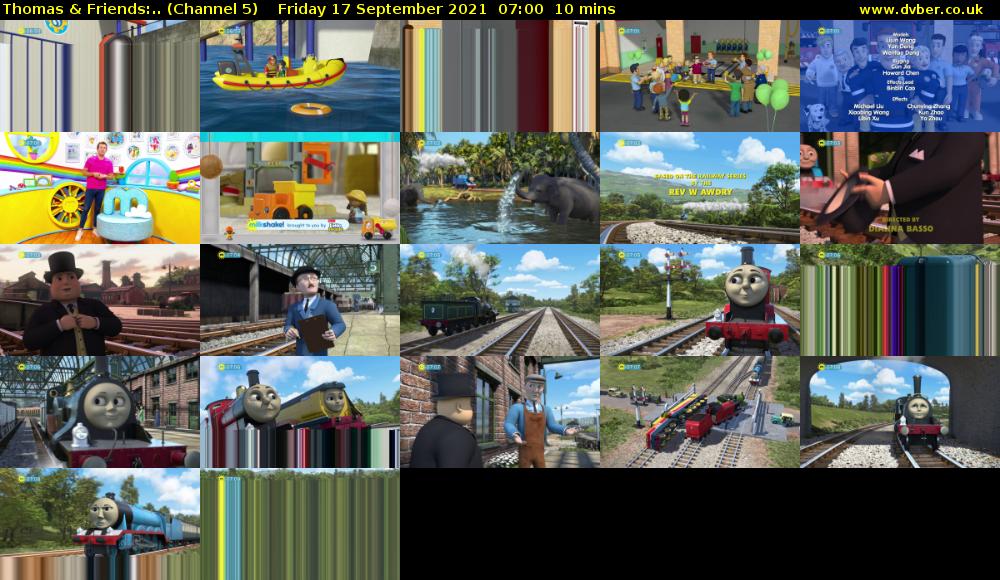 Thomas & Friends:.. (Channel 5) Friday 17 September 2021 07:00 - 07:10
